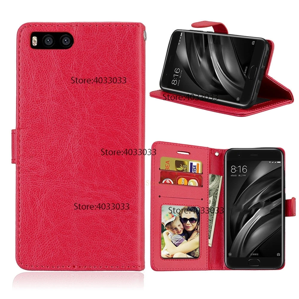 Flip Case for Xiaomi Mi 6 Mi6 6Mi Phone Leather Cover M6 M 6M Wallet Silicone Cases With Card Pocket Bag | Мобильные телефоны и