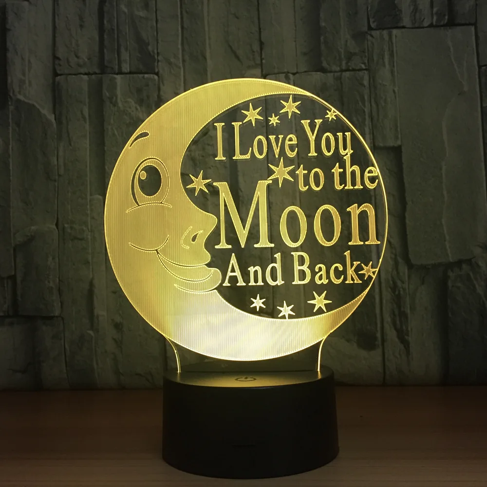 Moon лампа 3D светильник 7 цветов Светодиодные ночные лампы Ночной сенсорный USB Led