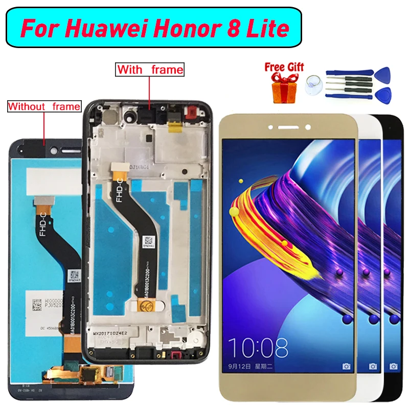 100% протестирован для Huawei Honor 8 Lite ЖК дисплей с сенсорный экран дигитайзер сборка