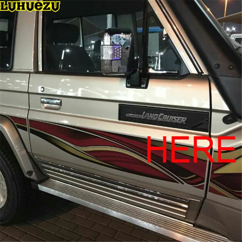 Luhuezu 3D боковой Знак крышка боковое крыло Накладка для Toyota Land Cruiser pick Up LC70 LC76 LC78 аксессуары