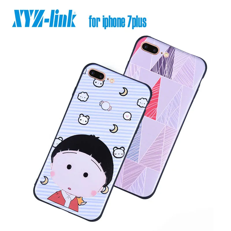 Xyz-link 3D Мультфильм тиснением Премиум ТПУ чехол для iPhone 7 Чехлы Plus задняя защитная