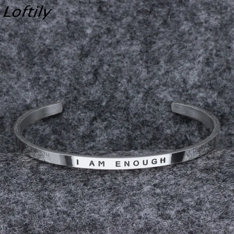 Быстрая доставка 4 мм браслет с гравировкой я достаточно браслеты манжетного