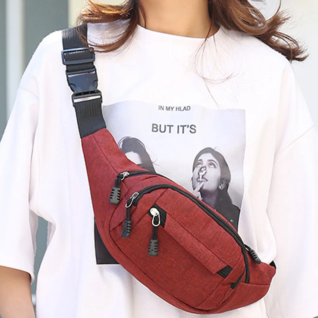 Waist Packs Women‘s Simple Leisure Fashion Oxford Sport Fitness Fanny Pack Women Male Belt Pouch Chest Bum Bags | Багаж и сумки