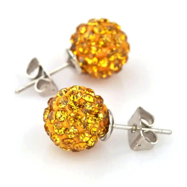 Серьги Brincos Earing интернет-магазины Индия Aros Pendientes Mujer для женщин Brinco Perlas Кристальные серьги-гвоздики Oorbellen - Окраска металла: 28 jin huang