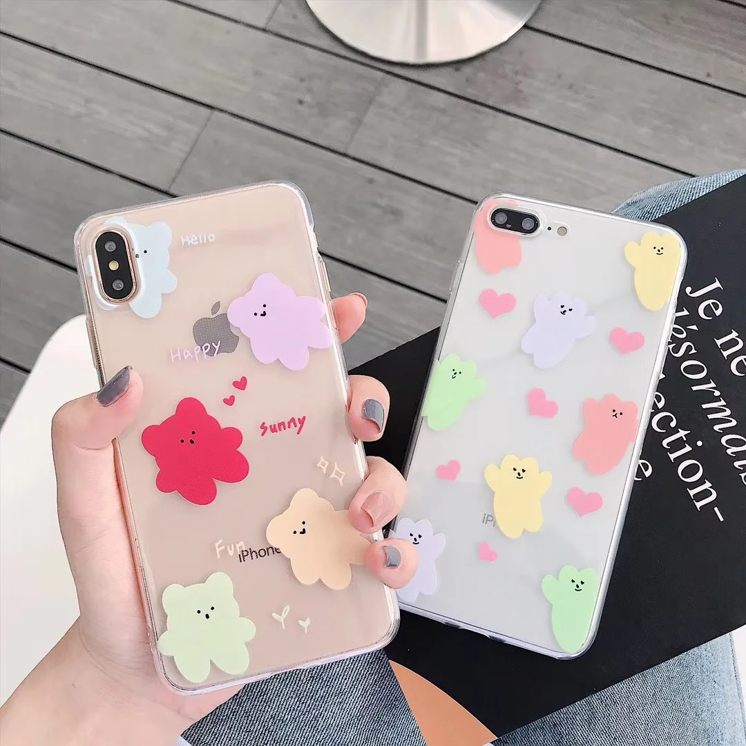 INS Корея милый карамельный медведь чехол для телефона iphone Xs MAX XR X 6 6s 7 8 plus Супер
