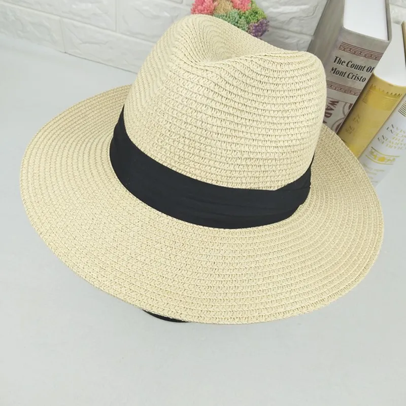 Шляпа мужская Солнцезащитная однотонная соломенная воздухопроницаемая Панама в