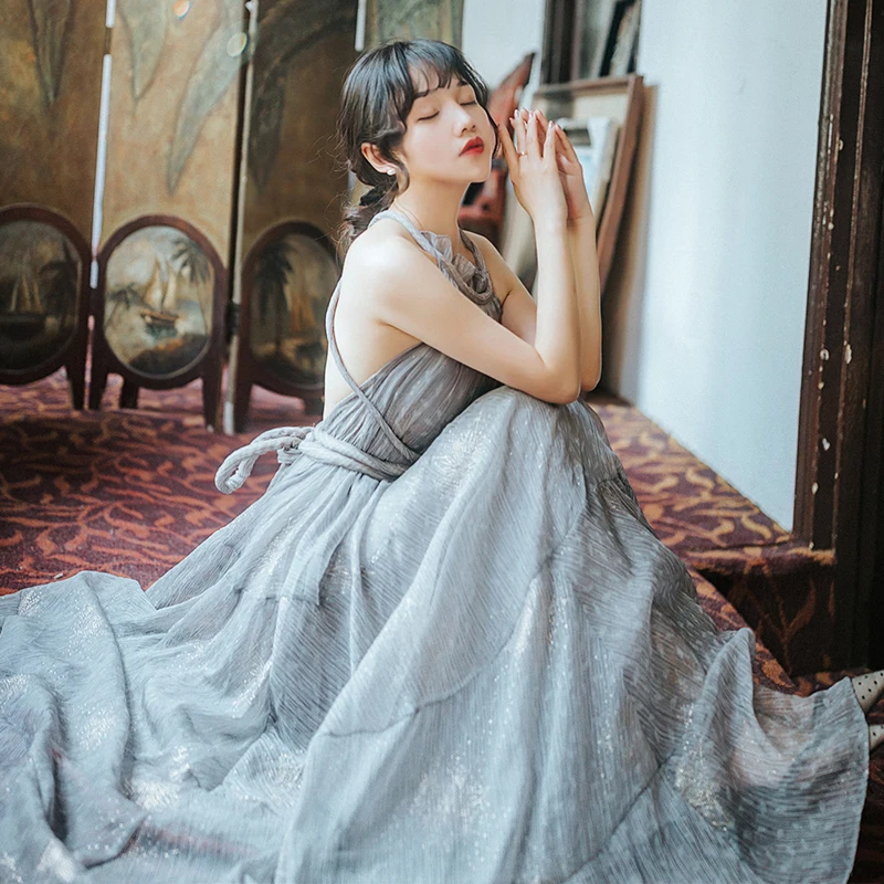 YOSIMI сексуальное длинное платье для женщин 2019 летнее Макси женское с открытой