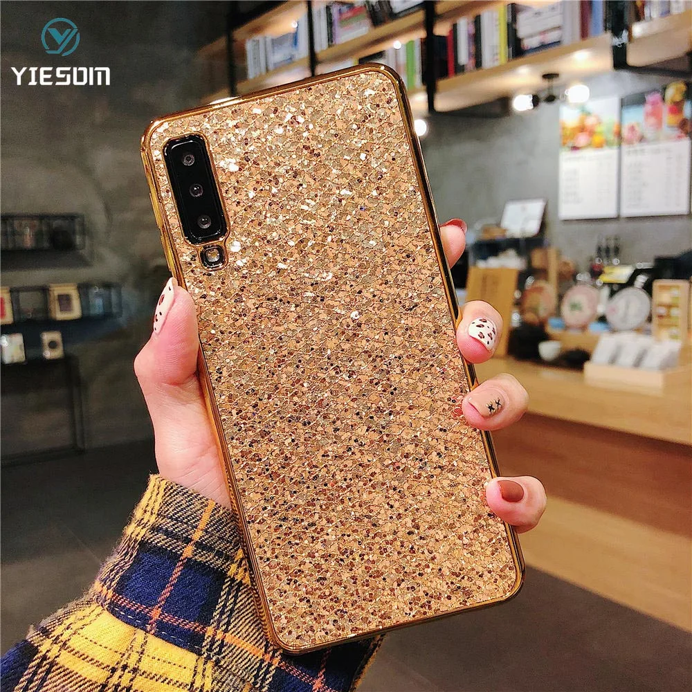 Чехол для Samsung Galaxy A7 2018 A750 A70 A50 A30 Роскошный Блестящий Мягкий силиконовый чехол из
