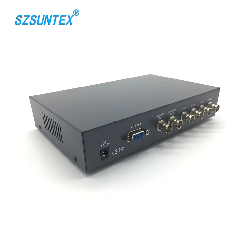 SUNTEX обновленная версия 4-канальный cctv мультиплексор VGA выход видео сплиттер на 4