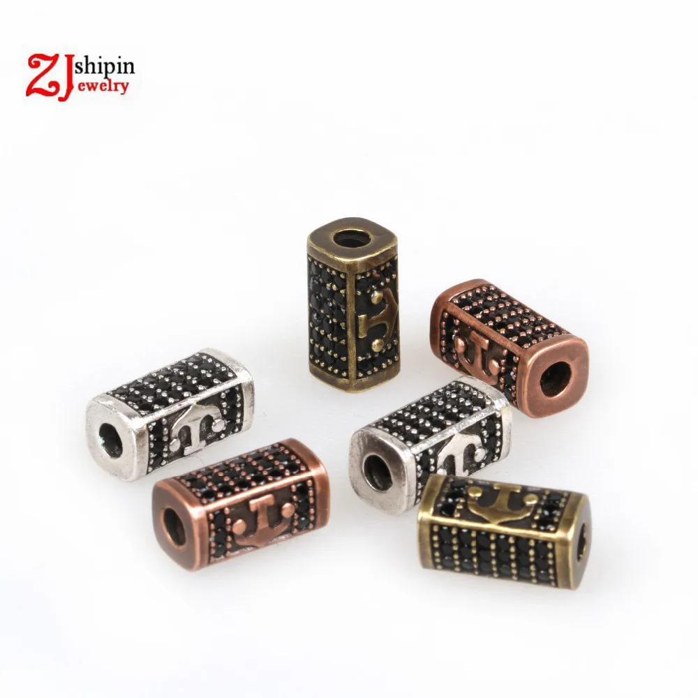Fashion retro black CZ beads spacer connector braided bracelet necklace DIY jewelry making accessories wholesale | Украшения и