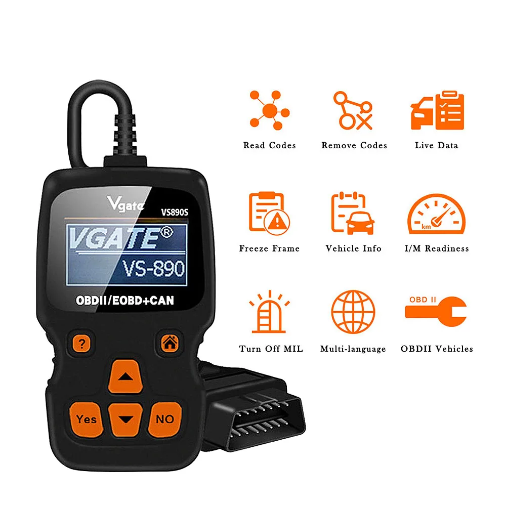 OBDII сканер Vgate VS890S obd2 код неисправности двигателя считыватель-анализатор Vgate VS-890S OBD2 автомобильный диагностический сканер