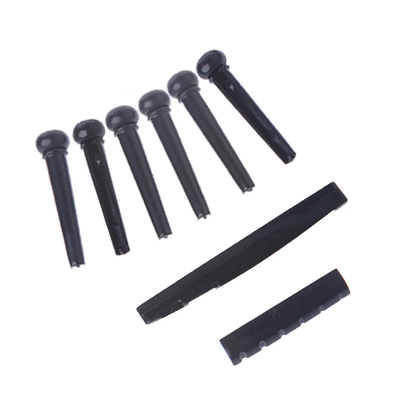 1 комплект прочные пластиковые гайки и седло для гитары + мостовые штифты