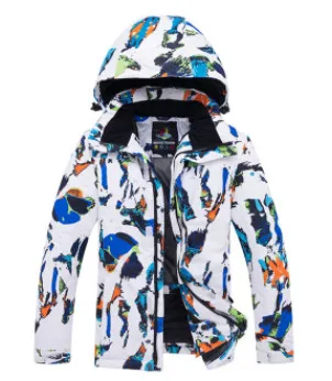 jacket3 Теплый детский лыжный костюм; лыжная куртка для мальчиков и девочек; комплект со штанами; ветрозащитная водонепроницаемая куртка для сноуборда; зимние детские лыжные костюмы - Цвет: jacket3