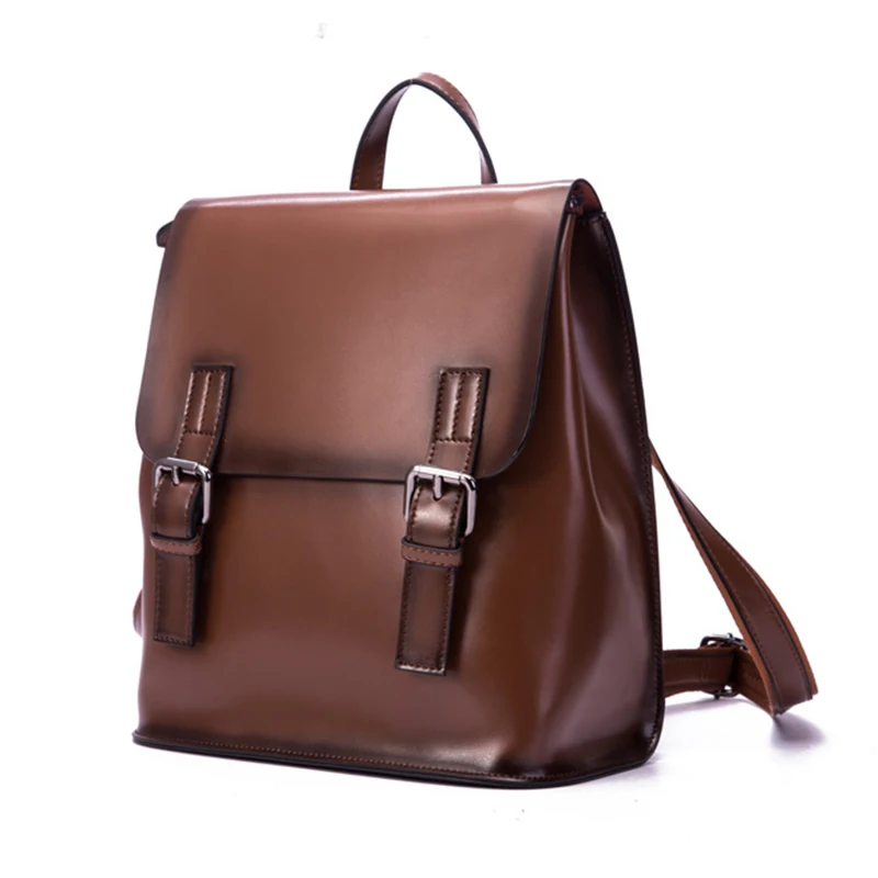 Из натуральной кожи Для женщин рюкзак для девочек школьная книга Сумка Рюкзак