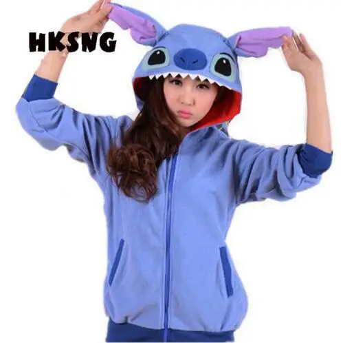 Blue Stitch HKSNG/худи с енотом из мультфильма для взрослых; сезон весна; теплые флисовые куртки с енотом; пальто; семейные вечерние костюмы; лучший подарок; Kigu - Цвет: Blue Stitch