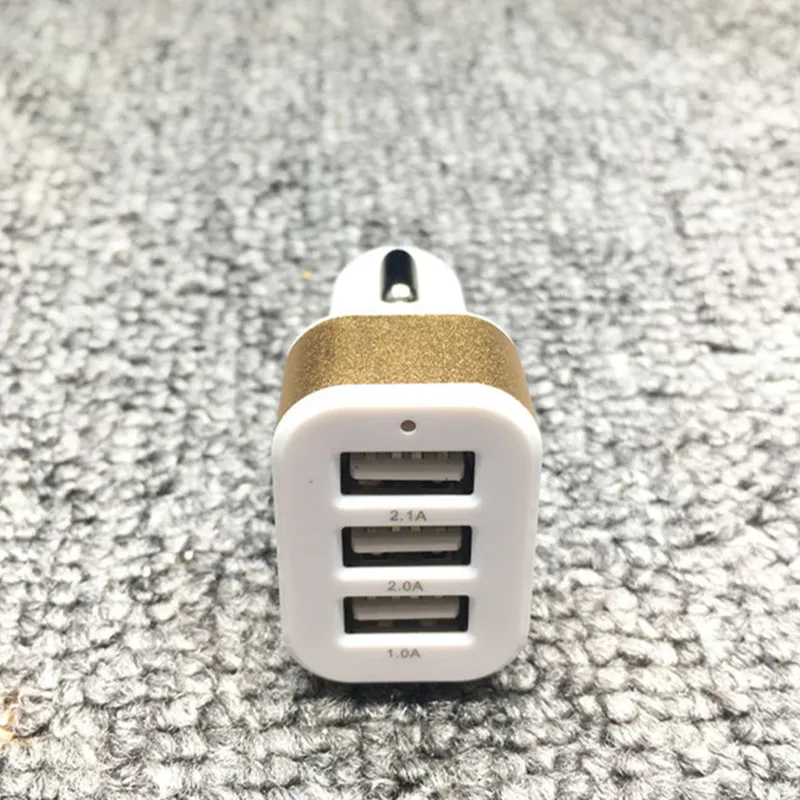 WGX Новый DC 5 0 V 2.1A/2A/1A Автомобильный Универсальный 12V 24V до 5V 3 Порт USB зарядное
