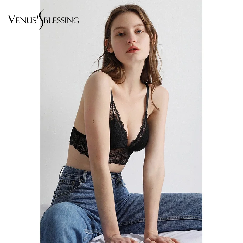 VENUS'S blession сексуальные женские кружевные вязанные крючком жилеты с бретельками вечерние Бюстгальтеры без косточек тонкий бюстгальтер с мягкими чашечками Топы без косточек бюстье