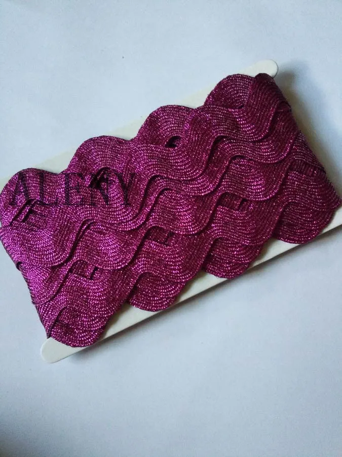 1 ярдов/партия металлические блестящие ленты Ric Rac Zig Zag 25 мм широкие кружевные нити