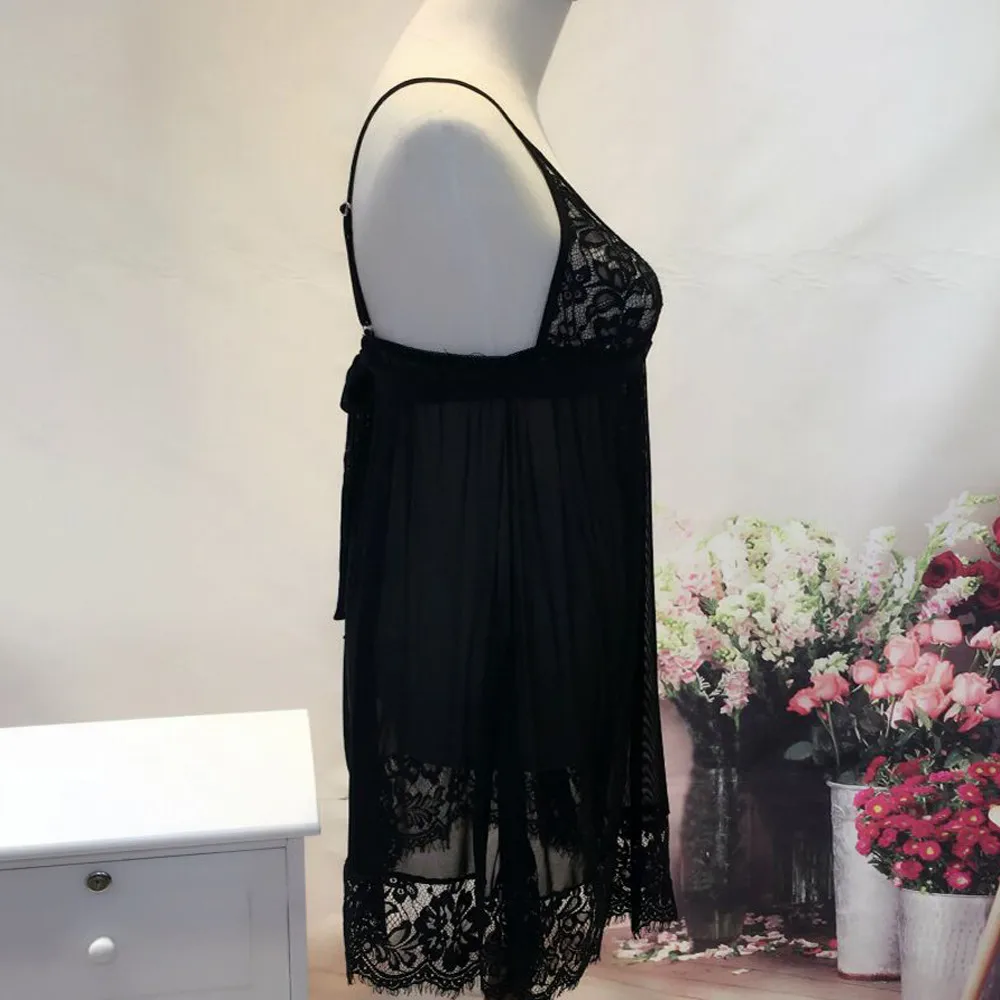 Babydoll нижнее белье Необычные пеньюар сексуальное нижнее белье для женщин Лоскутная Рабочая ночная рубашка для девочек ночная рубашка