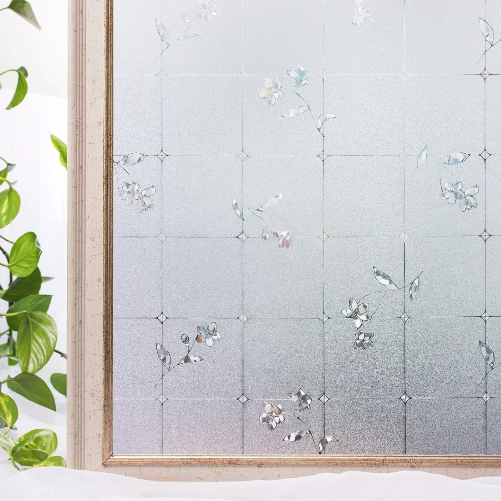 

CottonColors Window Cover Film Home Decorative No-Glue 3D PVC Static Decorative Window Glass Stickers 60 x 200cm