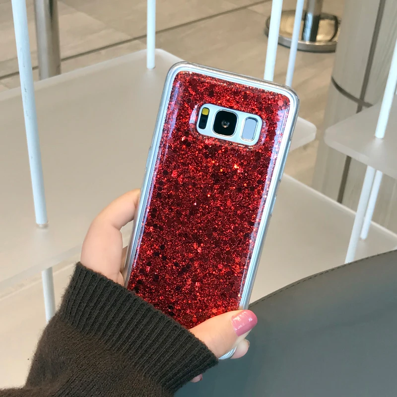 Для samsung Galaxy S10E S10 S9 S8 плюс S7 края блеск Хрустальные Блестки мягкий чехол для A3 A5 A7