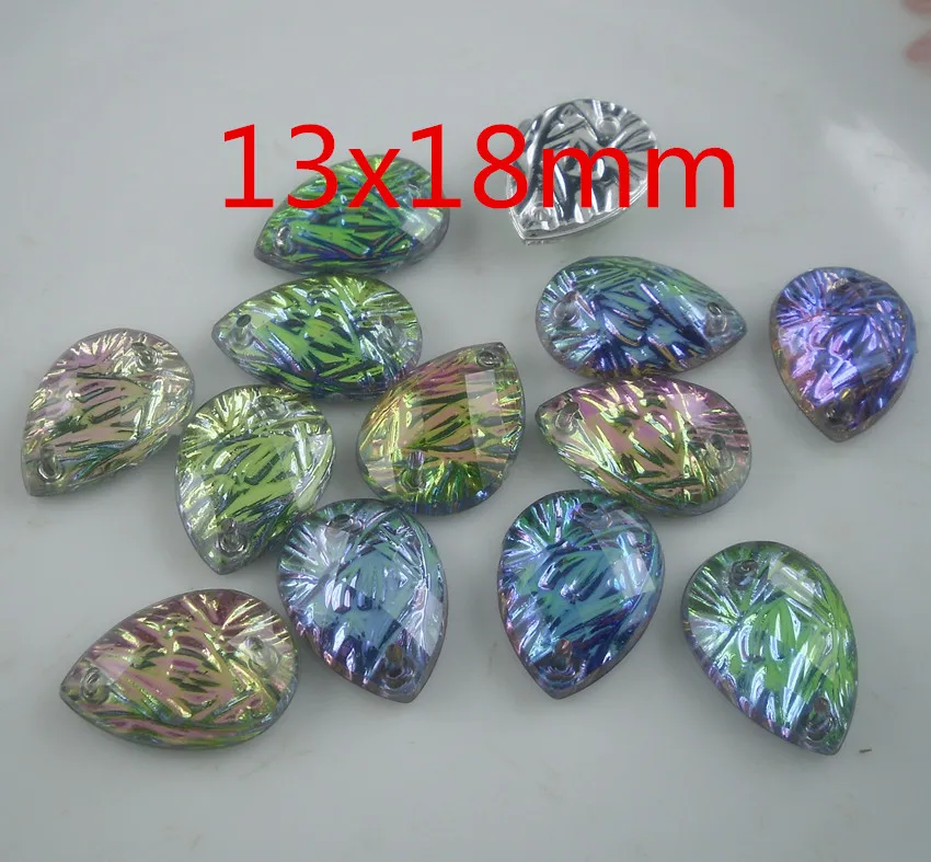 Нижнее отверстие капли воды красочные граненые Акриловые Кристаллы Волнистые