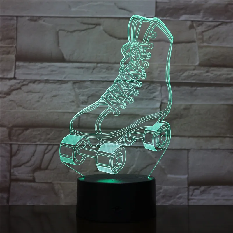 

3D LED Lamp Sport Roller Skates Shoes Multi color Gradient Night Light USB Touch Child Kids Table Lampara Baby Sleeping Gift