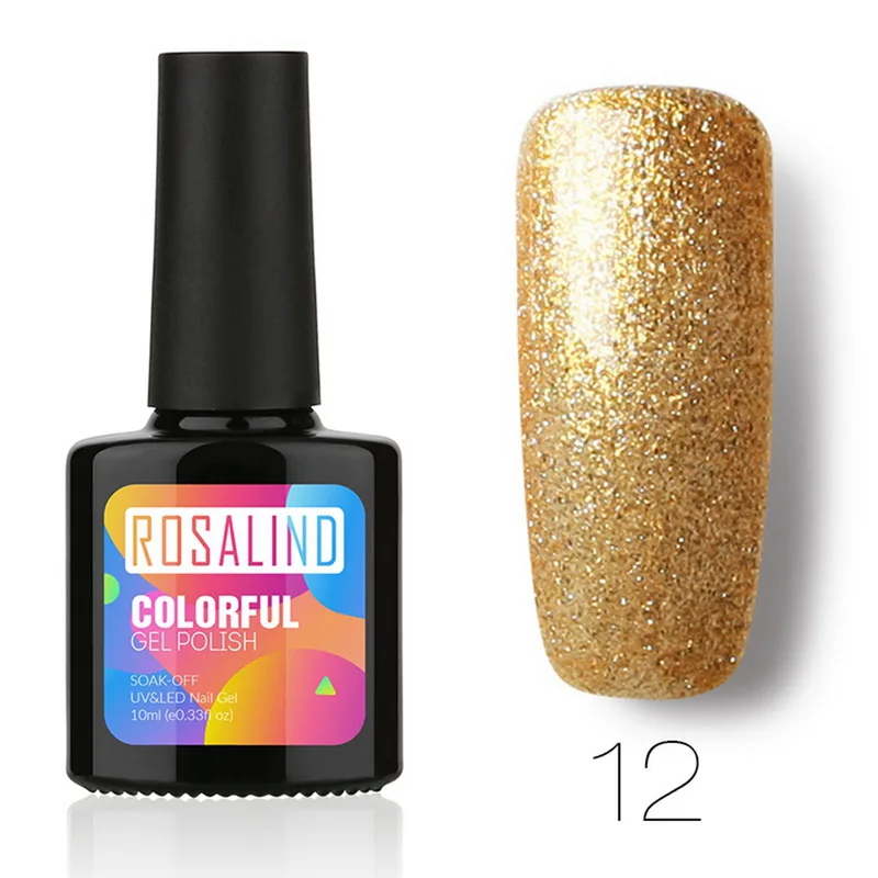 ROSALIND 10 мл флакон черный цвет Гель-лак для ногтей жидкость красочный чистый лак