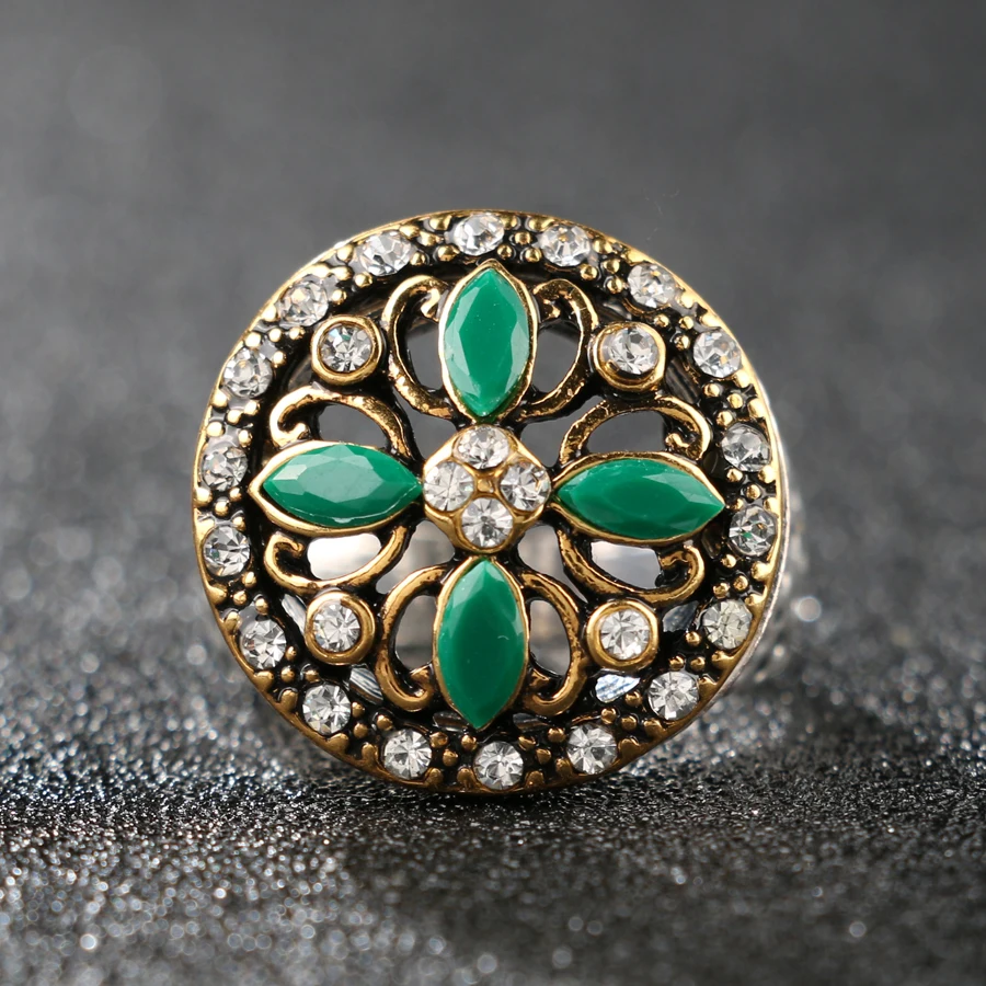 Женские кольца с клевером Lucky Винтажные Украшения из тибетского сплава золотым и