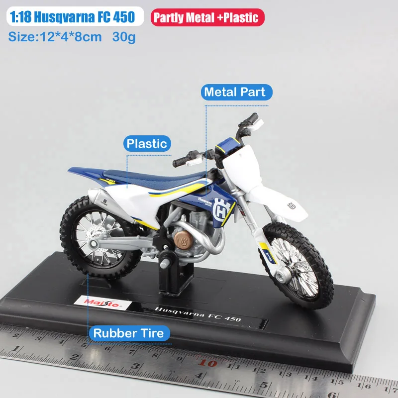 1/18 Масштаб Мини KTM Husqvarna FC 450 мотоцикл эндуро гоночный литье под давлением моделирование мотокросса Реплика металлическая модель автомобиля детские игрушки