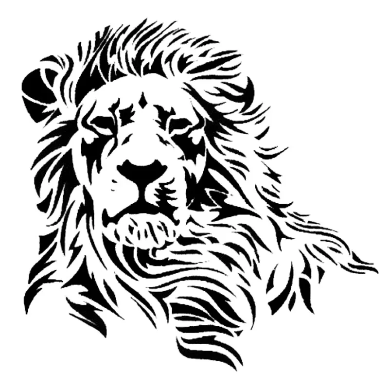 17,2*17 см Wild Mighty Lion виниловые наклейки для автомобиля в западном стиле, наклейка на кузов автомобиля, черный/серебристый S1-2600