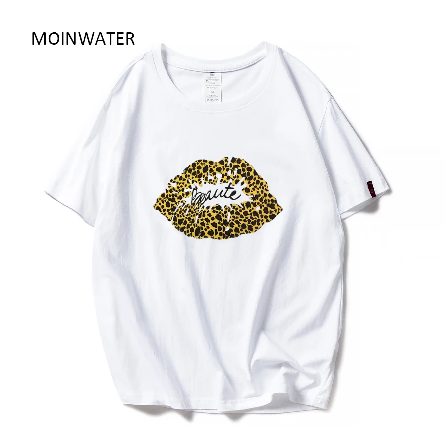 MOINWATER новые летние футболки белого и черного цвета леопардового из хлопка