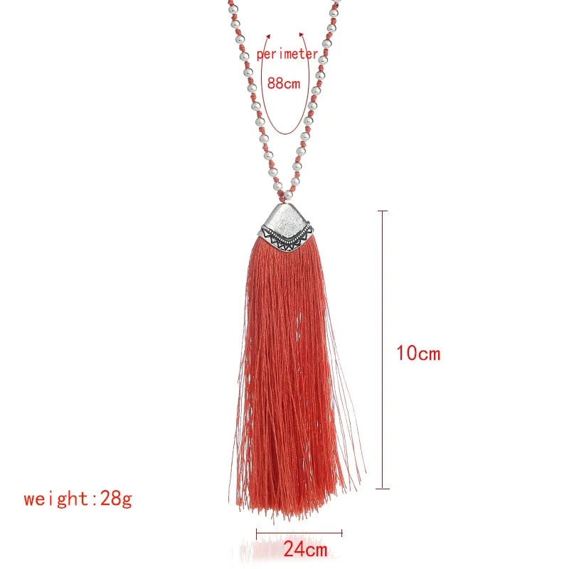 Новое Прибытие Boho Бусы женщины ожерелье длинная цепь кисточкой заявление для