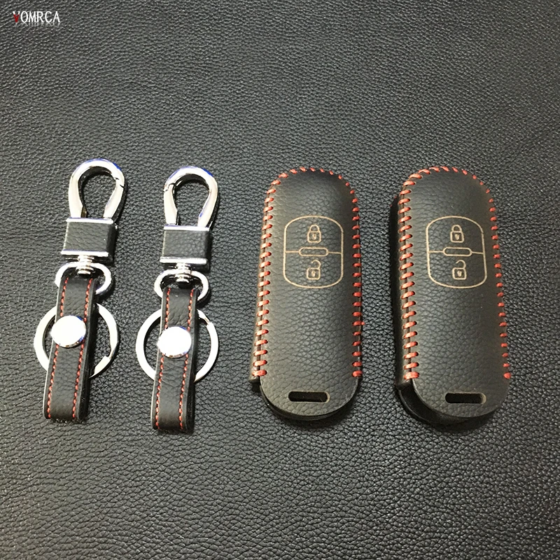 Чехол для автомобиля из натуральной кожи Mazda|2 buttons key shell|fob cover2 button |