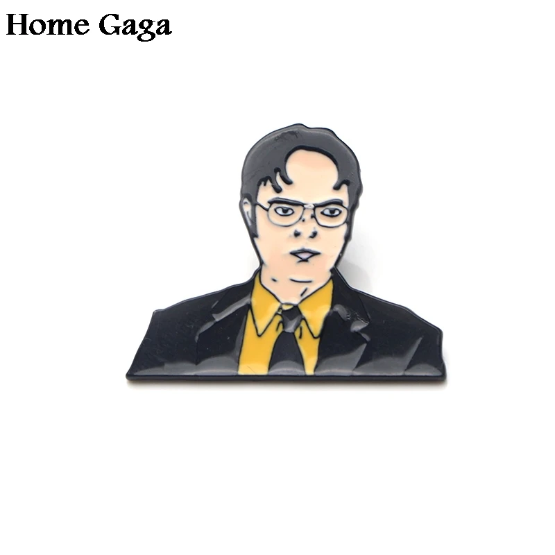 Homegaga офис вдохновил Дуайт Шрут значки с изображением букв футболки значки Сумка Одежда рюкзак броши для обуви diy украшения D1507