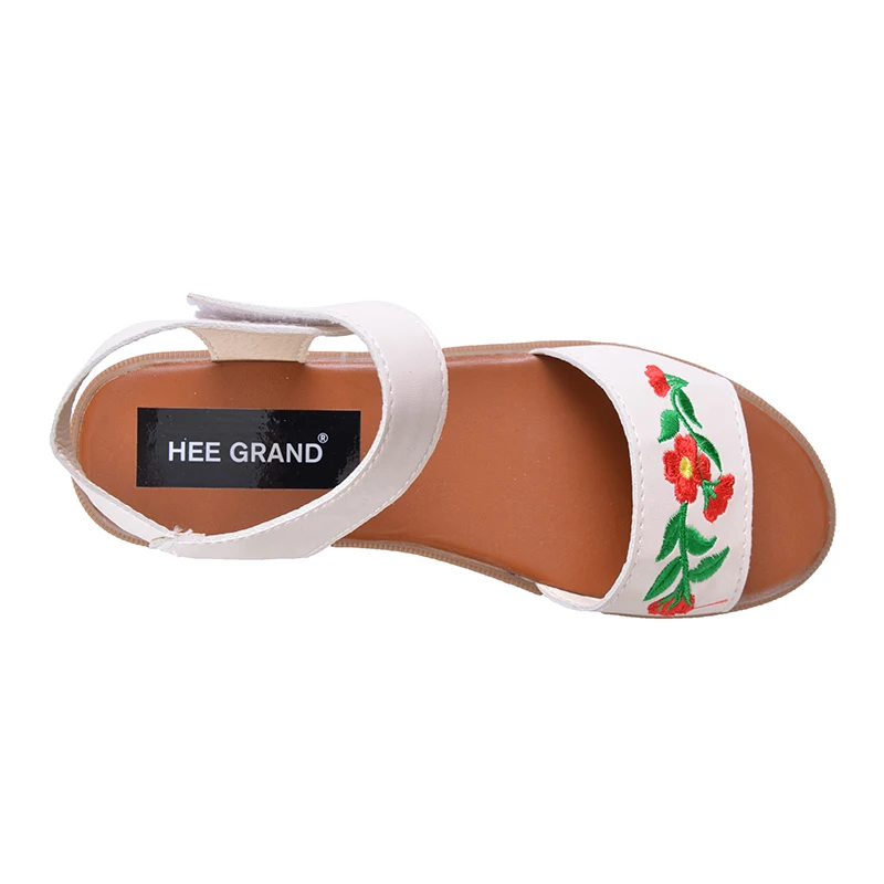 HEE GRAND Embroidery Women Sandals Peep Toe Vintage Summer Shoes For Girls XWZ4366 | Обувь