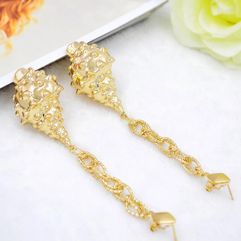 Женские медные висячие серьги Sunny Jewelry длинные с животными улиткой для вечеринки