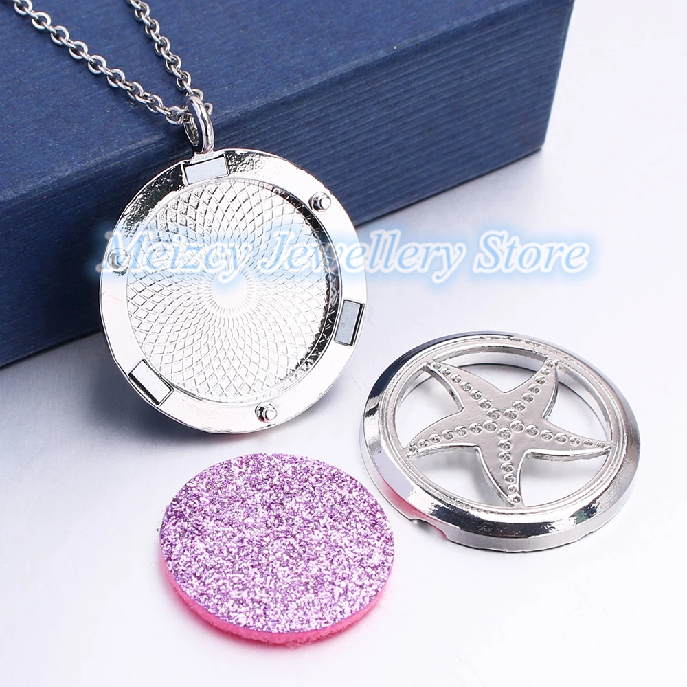 1pc Hollow Floating Magnetic Sea Starfish Locket Pendant Jewelry Aroma Perfume Fragrance Essential Oil Diffuser Necklace | Украшения и