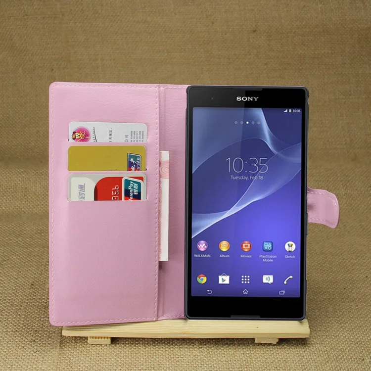 Флип чехол для Sony Xperia T2 Ultra Dual D5322 D5303 XM50t кожаный бумажник из ТПУ с держателями