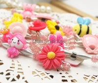 50pcs mixed designs mixed colors kawaii doll bow stretch hair clip bendible spring firm grip for kids w free gift box