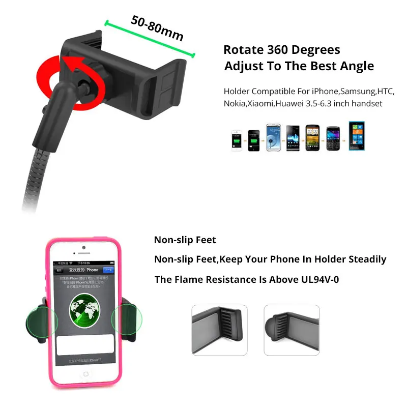 Автомобильный держатель для телефона с поворотом на 360 градусов подставка iPhone X 7 8