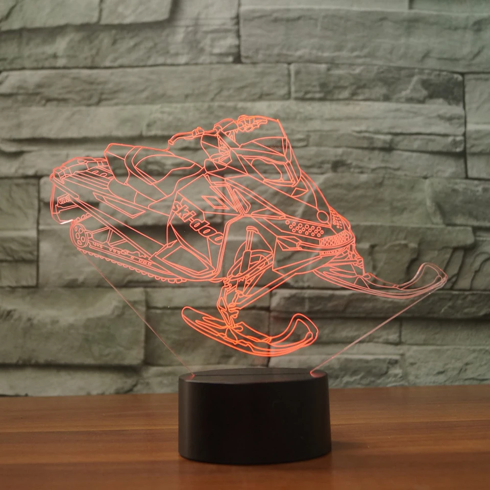 Настольная лампа для моделирования 3D снегохода светодиодный ночник с питанием