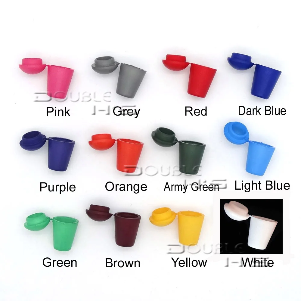 20 шт./лот цветные концы шнура колокольчик с блокировкой крышки пластиковый