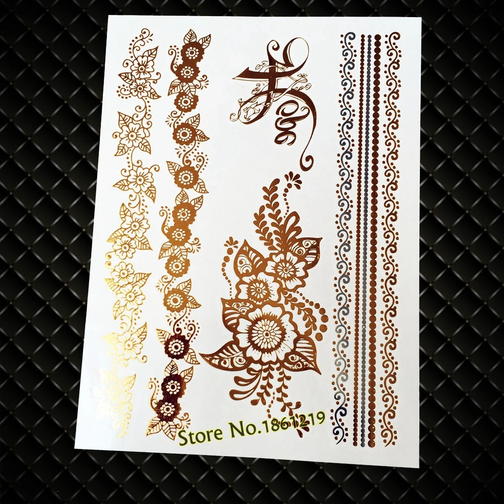 25 стилей летняя Водонепроницаемая Золотая Татуировка Flash ананас кокосовое