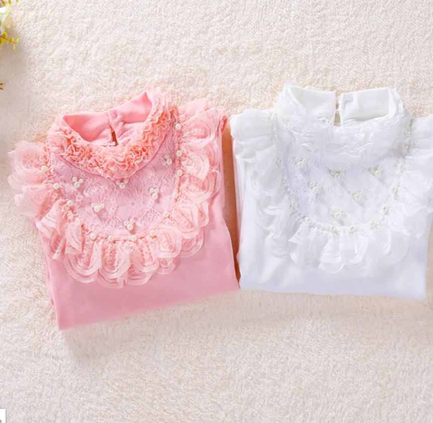 Новинка весны 2018 детская одежда кружевные топы и блузки для девочек с длинным