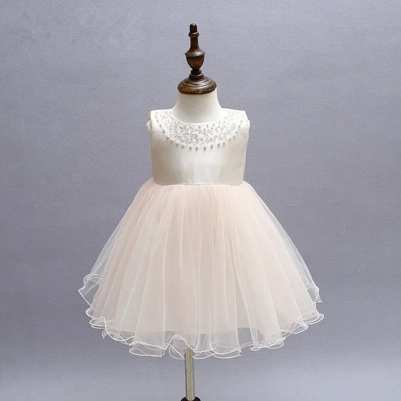 Розовые платья для новорожденных девочек с бисером принцессы платье-пачка на 1