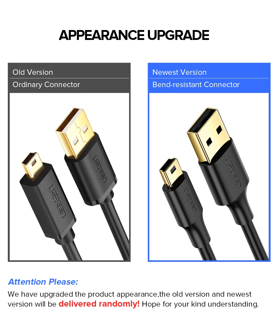 Ugreen Mini USB кабель Mini USB к USB кабель для быстрой зарядки данных для MP3 MP4 плеера Автомобильный видеорегистратор gps цифровая камера HDD Mini USB