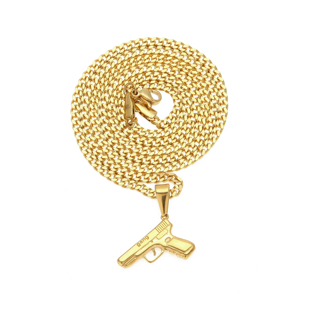 Кулон унисекс в стиле хип хоп из нержавеющей стали|gun pendant|f pendantpendant stainless steel |