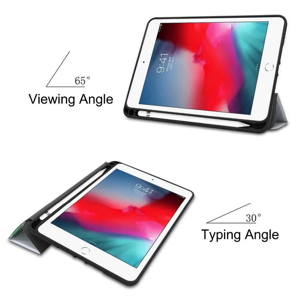 Чехол для iPad Mini 5 кожаный смарт-чехол Авто спящий/Пробуждение Стилус Подставка для ручки держатель подставка ТПУ чехол для iPad Mini 4 Coque