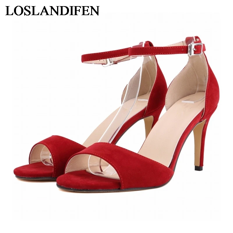 

Plus Size 35-42 Gladiator Sandals 2020 Fashion Ankle Strap Summer Dress Shoes Brand High Heels Sandalias Shoes NLK-C0013